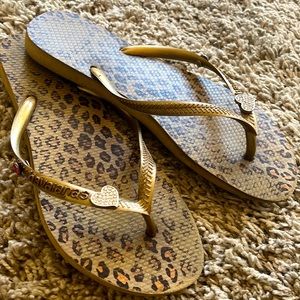 Customized Slim Havaianas leopard size 37/8
